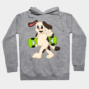 Dog as Skater with Skateboard Hoodie